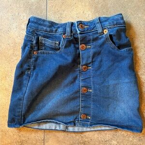 Girls 6-6X Stylish Blue Denim Skirt with Snap Front